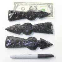 3 Obsidian Ornamental Tomahawk Heads #5529  Ax Axe Hatchet