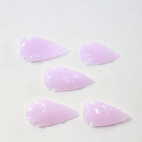 5 Pink Glass Ornamental Arrowheads  #3025  Arrowhead