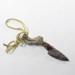 Grapevine Wood Handle Stone Blade Knife Necklace  #92620 Mountain Man Necklace