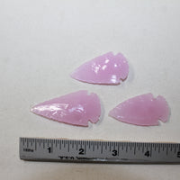 3 Pink Glass Ornamental Arrowheads  #1125  Arrowhead