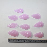 10 Pink Glass Ornamental Arrowheads  #6125  Arrowhead